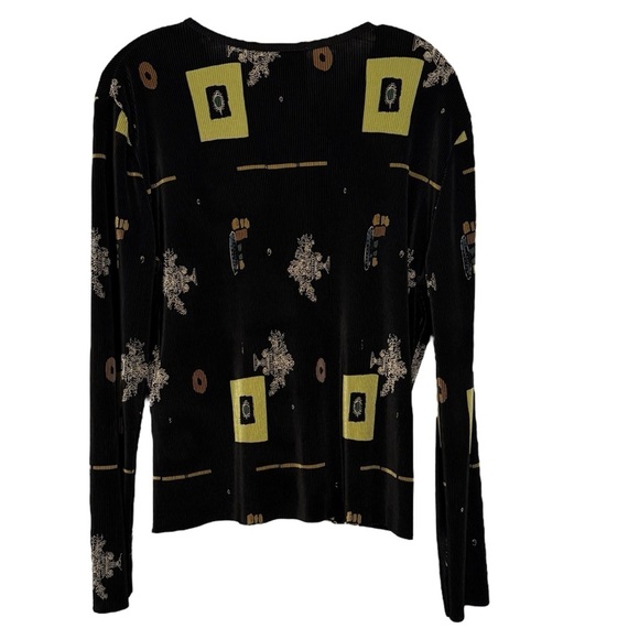 Tess Black Patterned Cardigan Size Large - Picture 2 of 3